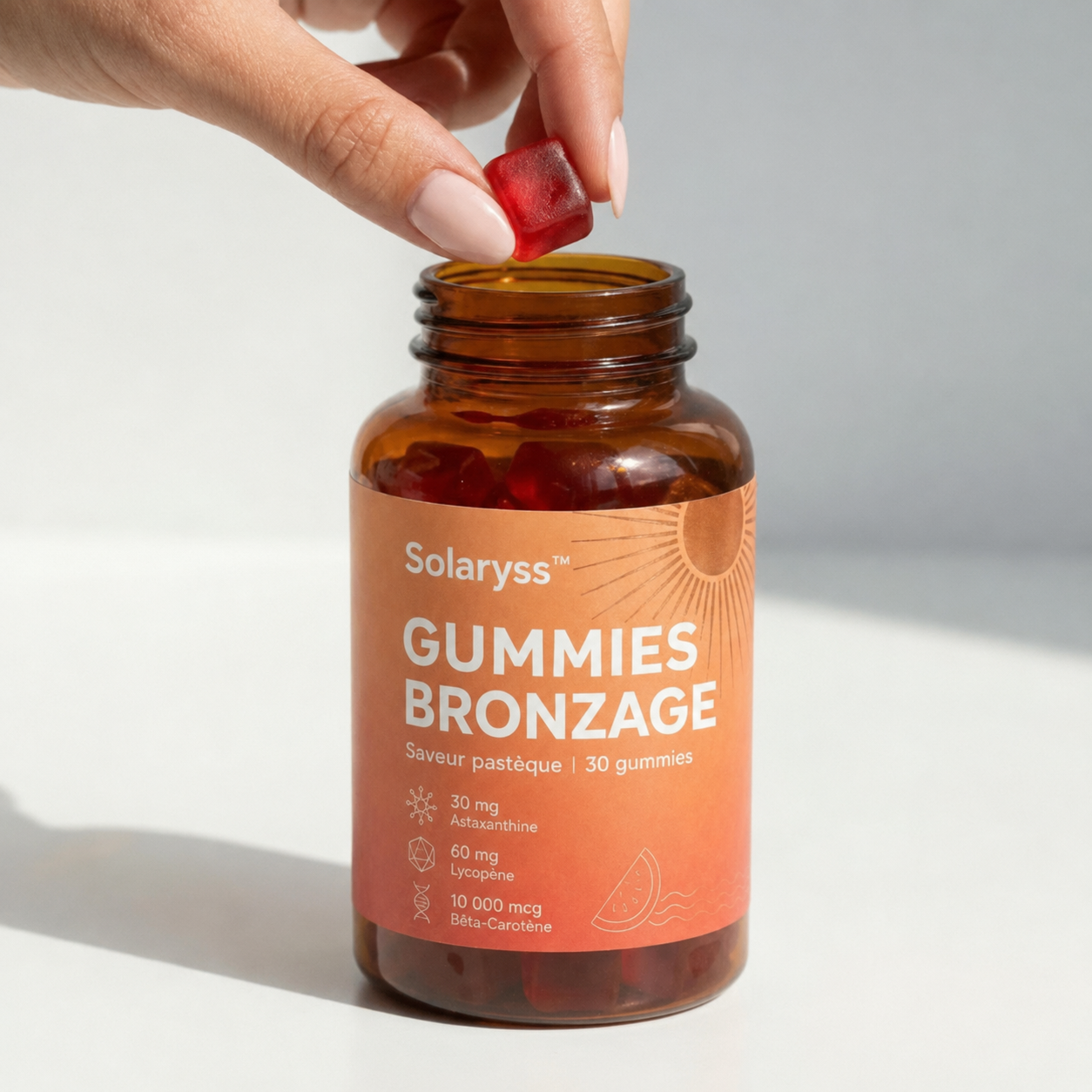 Étape 1 : Prenez 2 gummies par jour